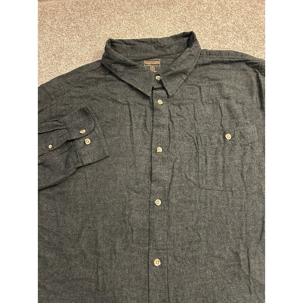Boulder Creek Button Up Shirt Mens 4XL Tall Gray Excellent Long Sleeve Cotton